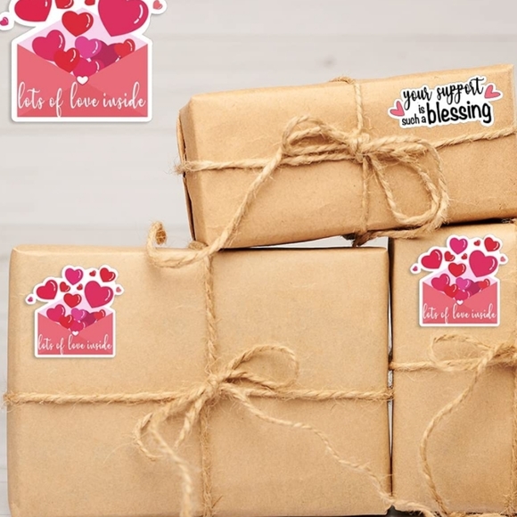 60 Ct. 1.5'' Lots of Love Inside Thank You Stickers - Picture 1 of 6